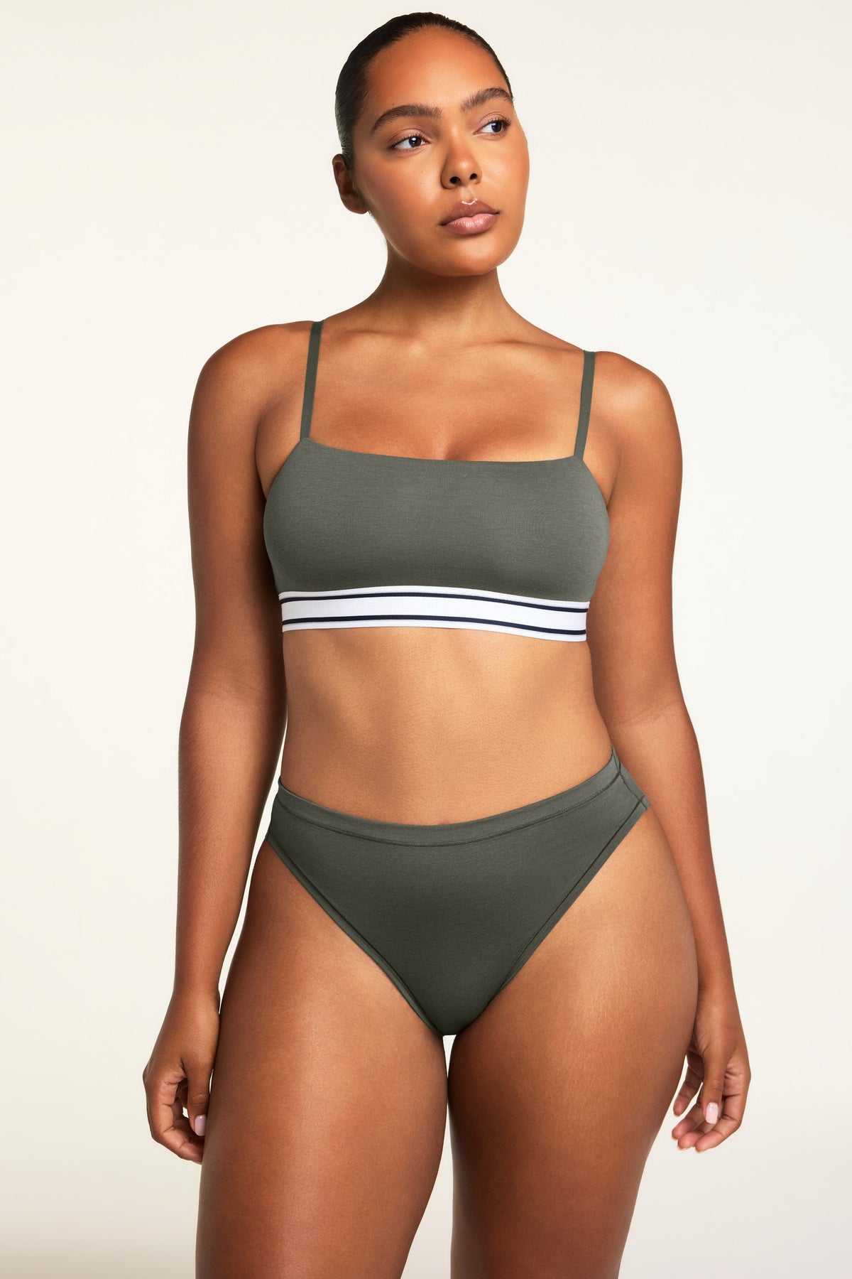 Cloud Cotton French Cut Brief - Olive