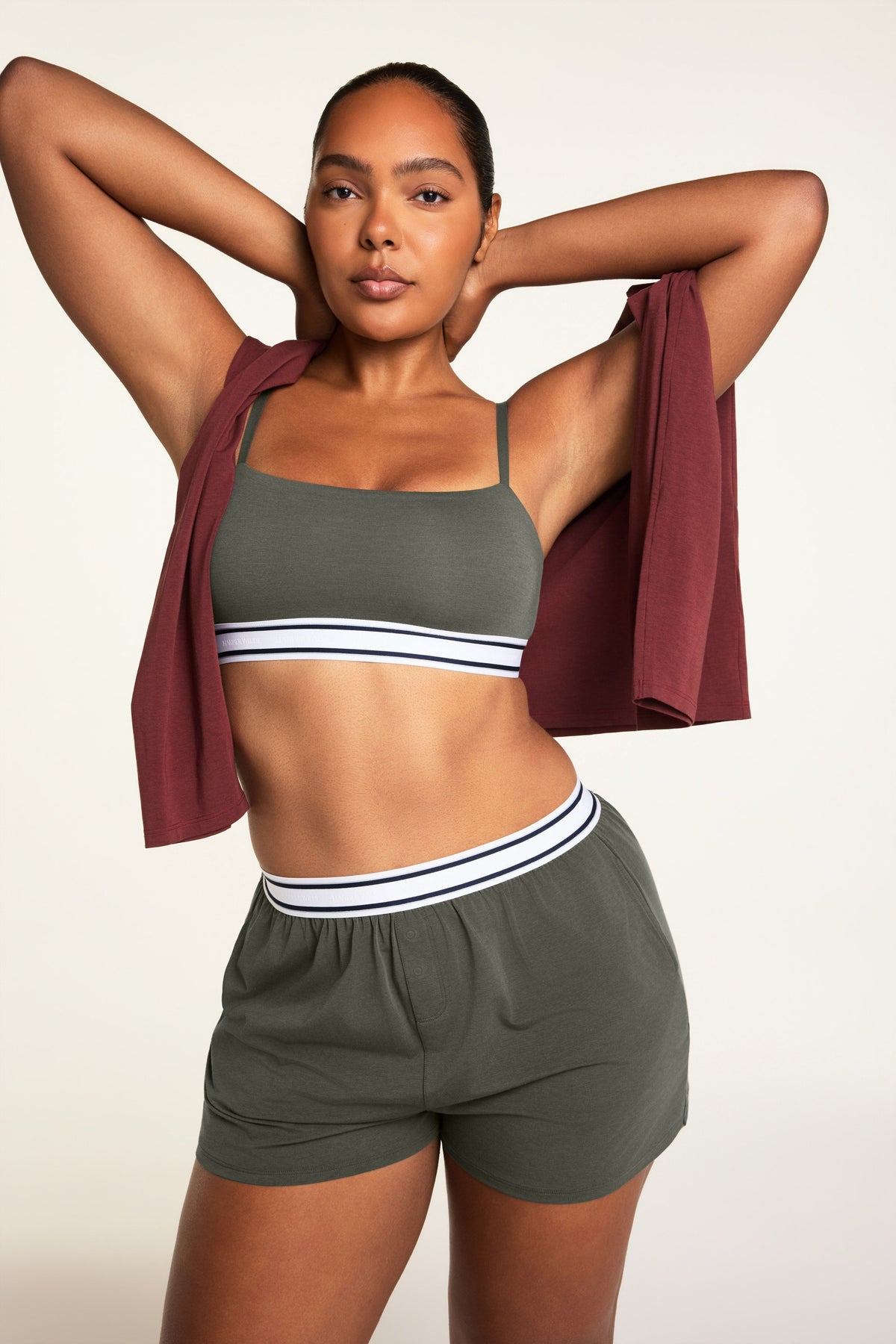 Cloud Cotton Bandeau Bralette - Olive