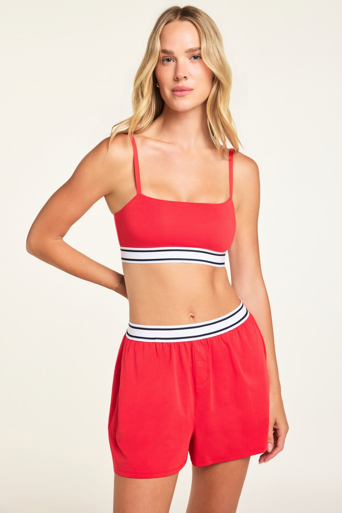 Cloud Cotton Bandeau Bralette - Cherry