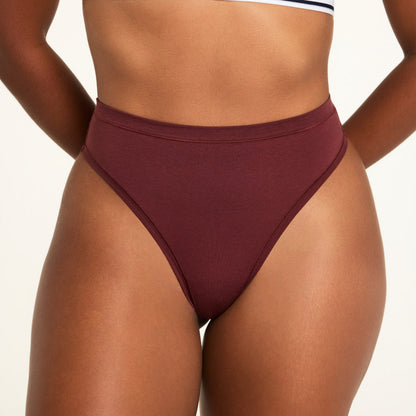 Cloud Cotton Highwaist Thong - Cabernet