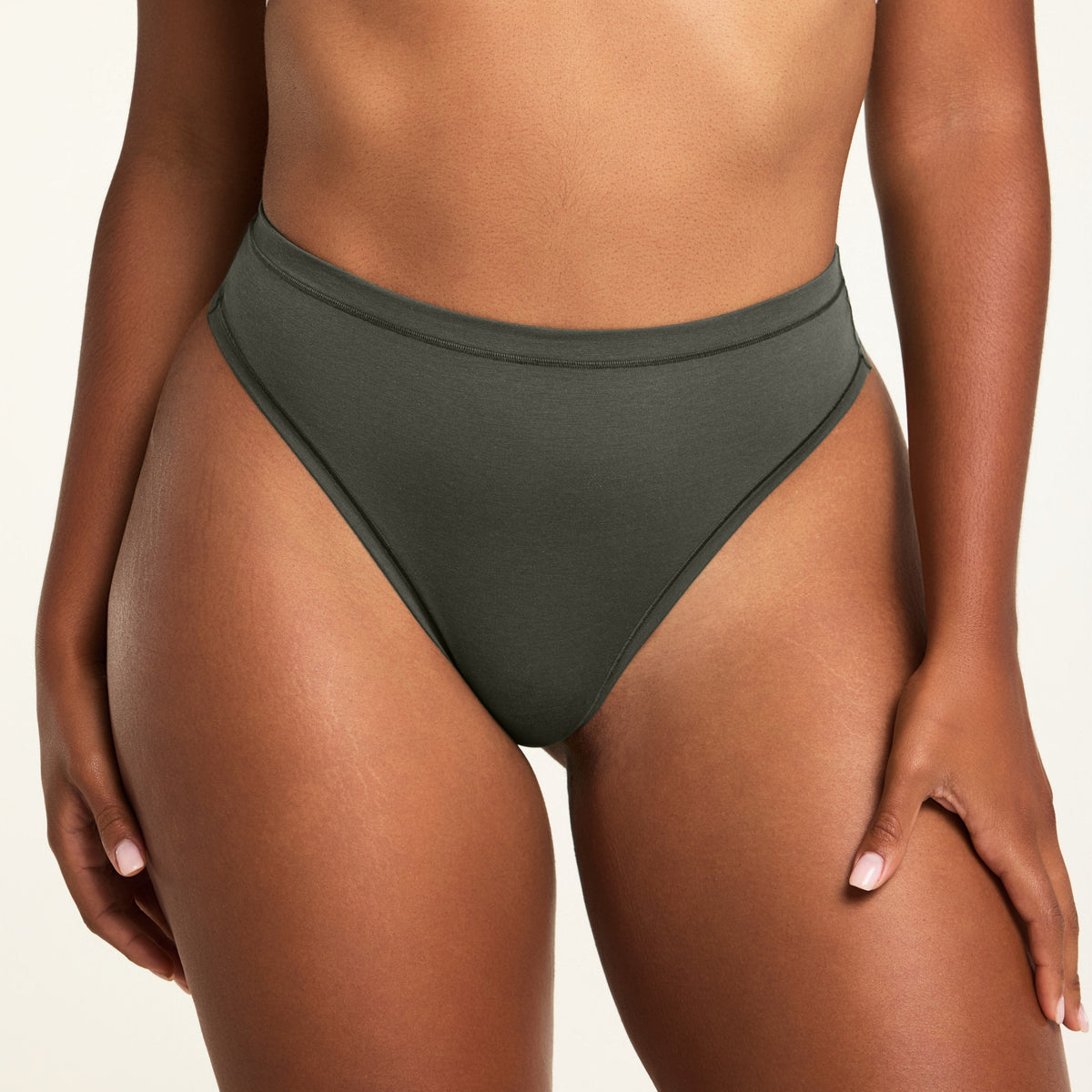 Cloud Cotton Highwaist Thong - Olive