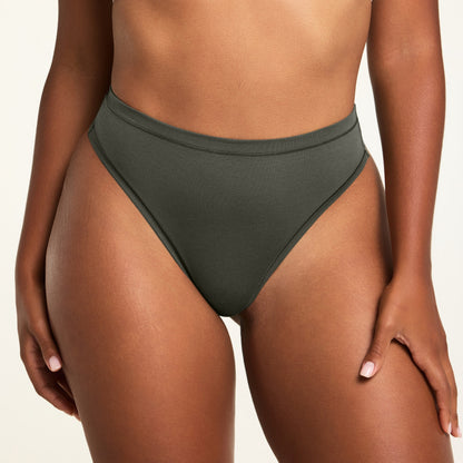 Cloud Cotton Highwaist Thong - Olive