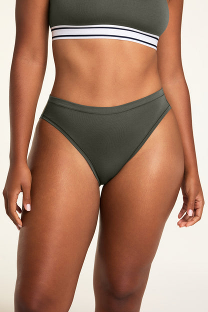Cloud Cotton French Cut Brief - Olive