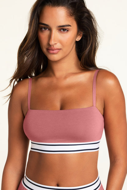 Cloud Cotton Bandeau Bralette - Winter Rose