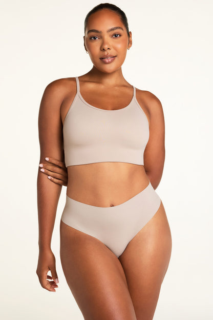 Invisible No Show Highwaist Thong - Mushroom