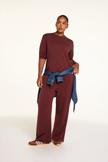 Cloud Cotton Long Sleeve T-Shirt - Cabernet
