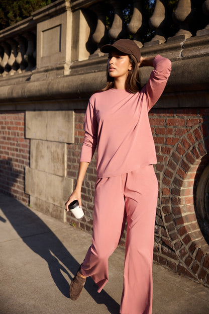 Cloud Cotton Long Sleeve T-Shirt - Winter Rose