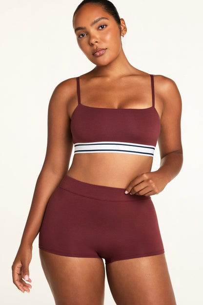 Cloud Cotton Highwaist Boyshort - Cabernet