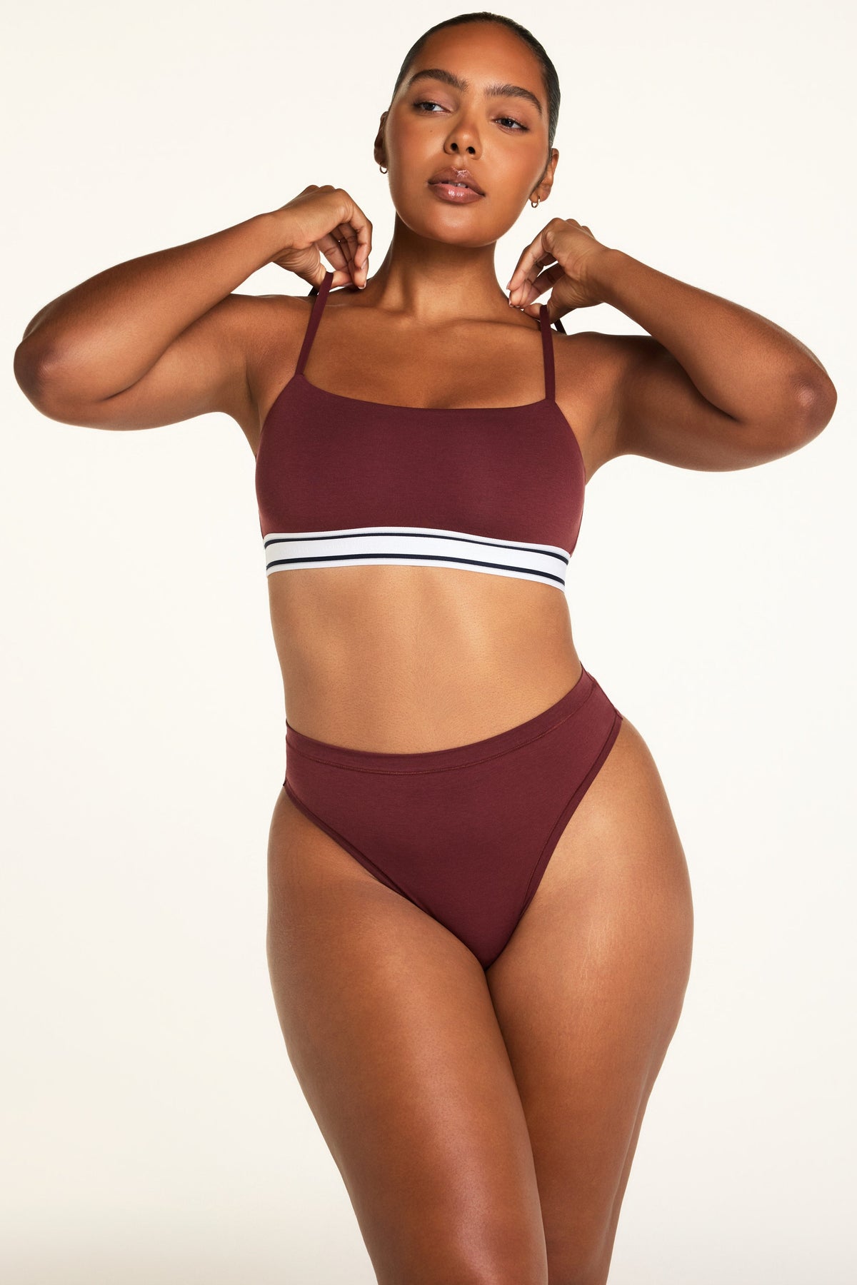 Cloud Cotton Highwaist Thong - Cabernet