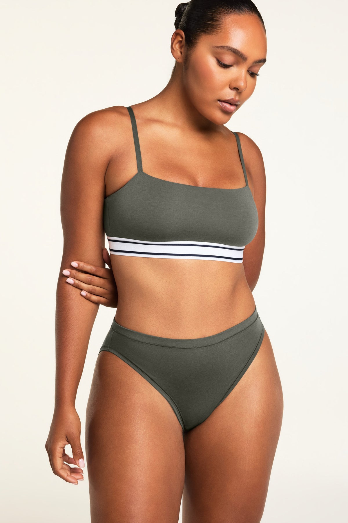 Cloud Cotton French Cut Brief - Olive
