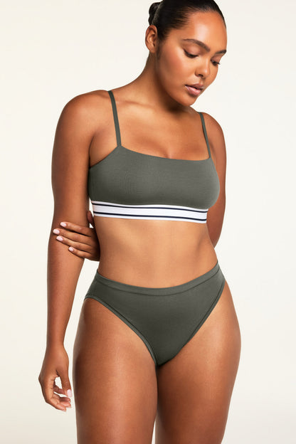 Cloud Cotton French Cut Brief - Olive