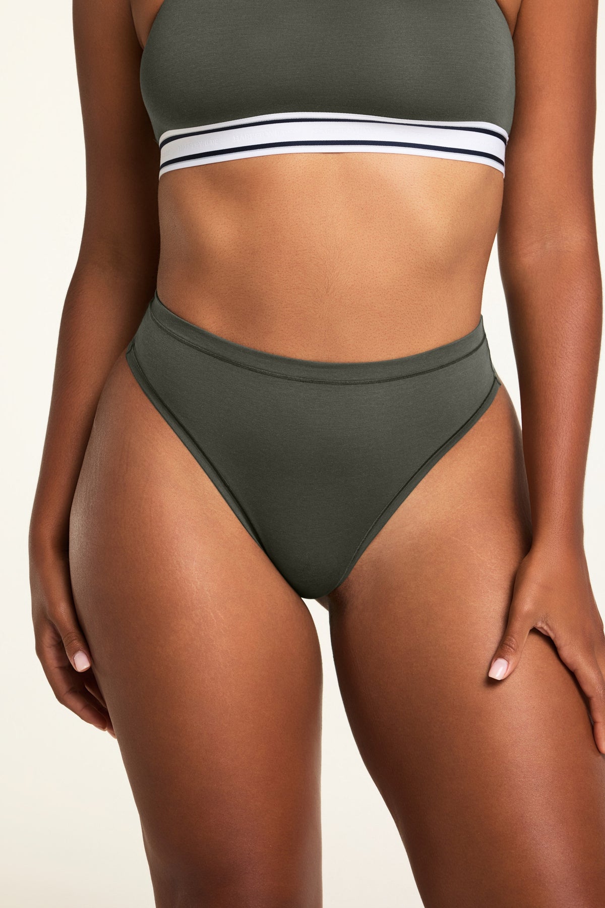 Cloud Cotton Highwaist Thong - Olive