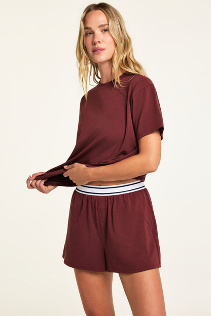 Cloud Cotton Shorts - Cabernet