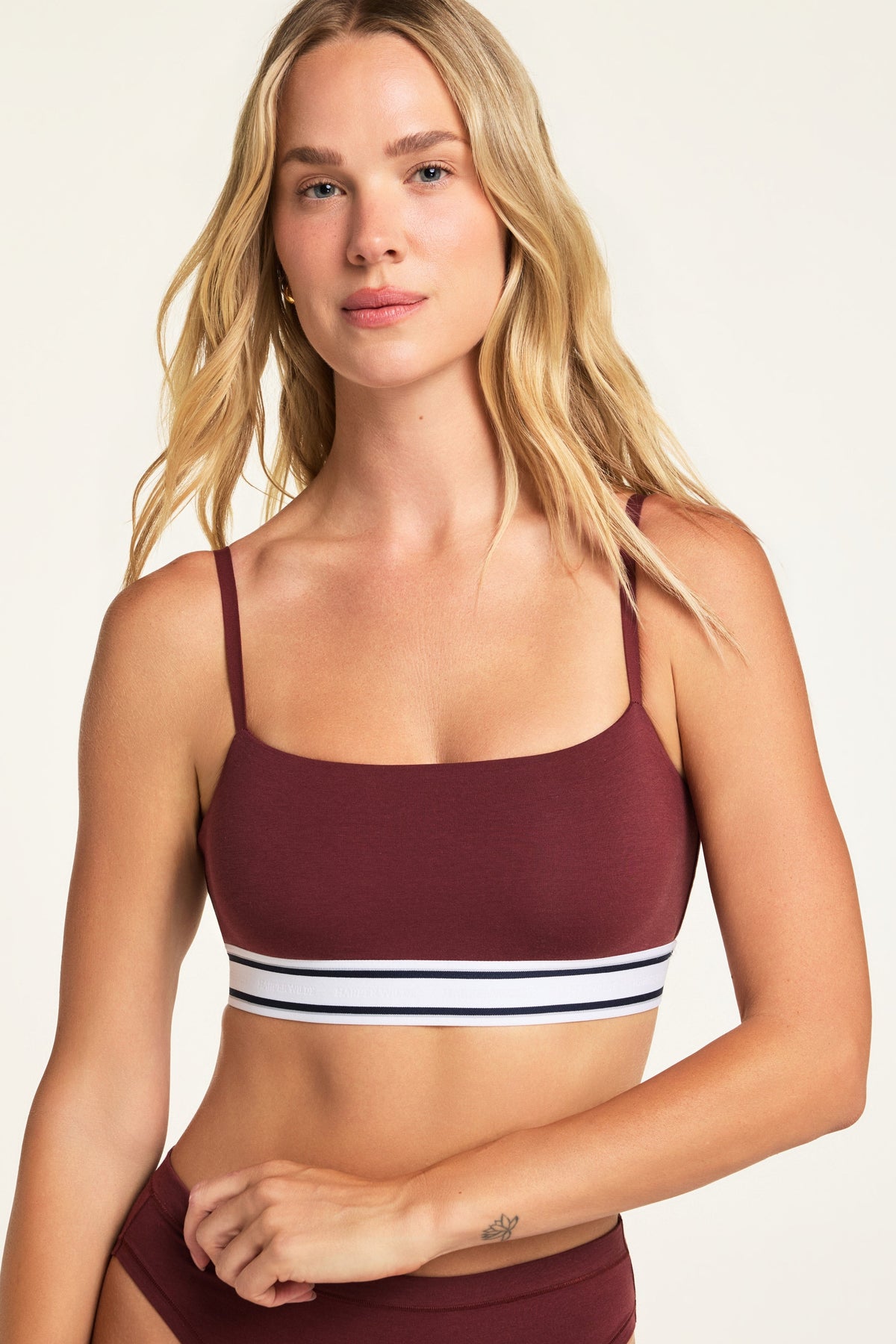 Cloud Cotton Bandeau Bralette - Cabernet