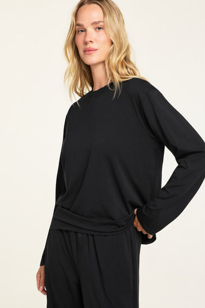 Cloud Cotton Long Sleeve T-Shirt - Black