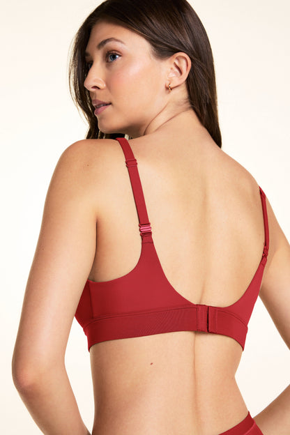 Bliss Plunge Adjustable Bralette - Ruby