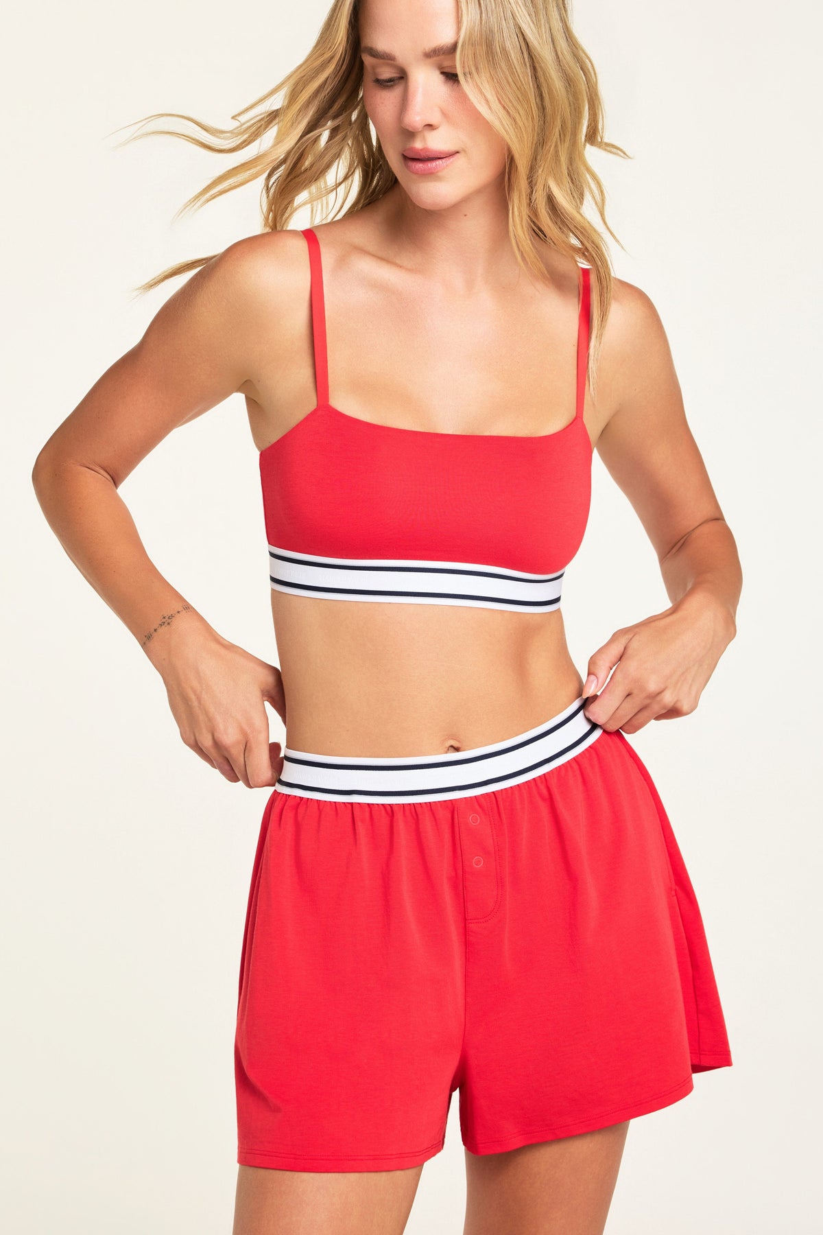 Cloud Cotton Bandeau Bralette - Cherry