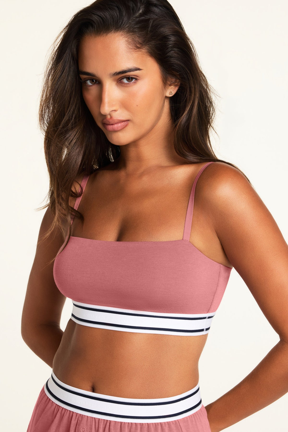 Cloud Cotton Bandeau Bralette - Winter Rose
