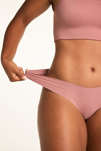 Invisible No Show Low Rise Thong - Plum