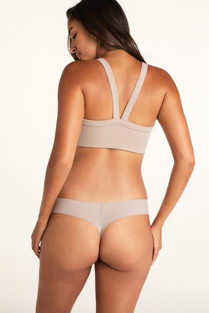 Invisible No Show Low Rise Thong - Mushroom