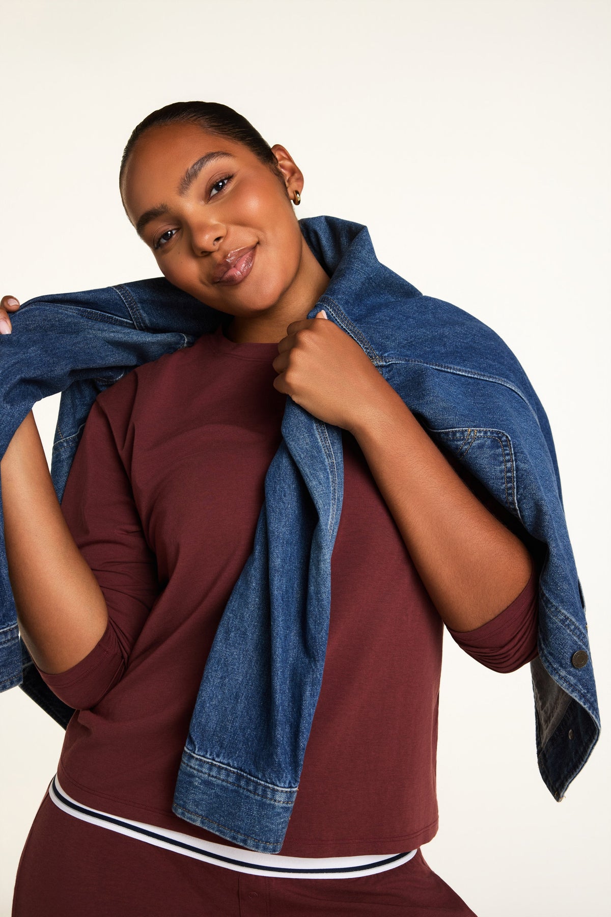 Cloud Cotton Long Sleeve T-Shirt - Cabernet