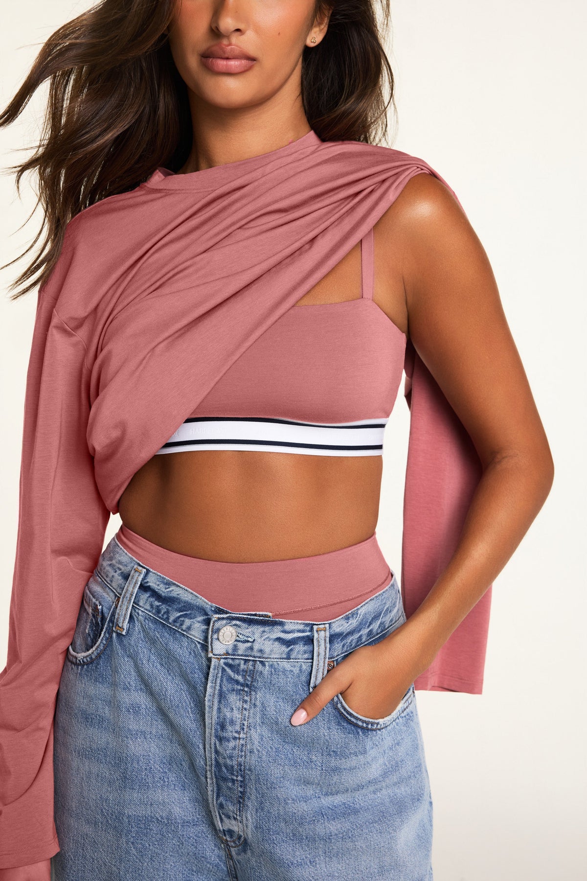 Cloud Cotton Bandeau Bralette - Winter Rose