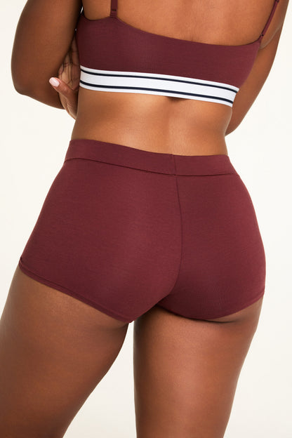 Cloud Cotton Highwaist Boyshort - Cabernet