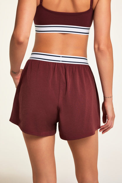 Cloud Cotton Shorts - Cabernet