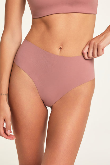 Invisible No Show Highwaist Thong - Plum