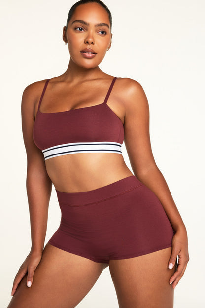 Cloud Cotton Highwaist Boyshort - Cabernet