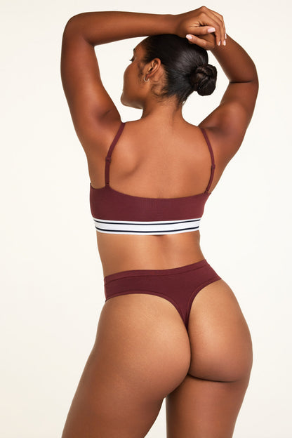 Cloud Cotton Highwaist Thong - Cabernet