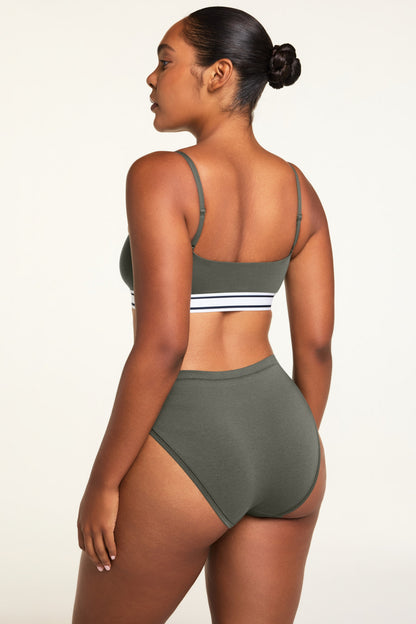 Cloud Cotton French Cut Brief - Olive