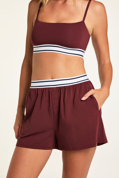 Cloud Cotton Shorts - Cabernet