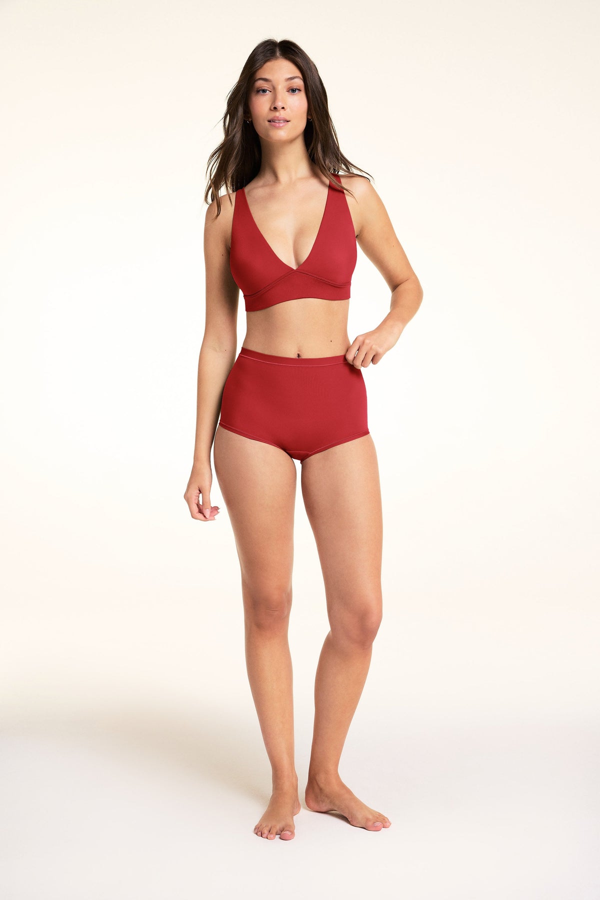 Bliss Plunge Adjustable Bralette - Ruby