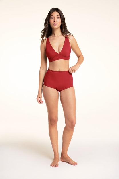 Bliss Plunge Adjustable Bralette - Ruby