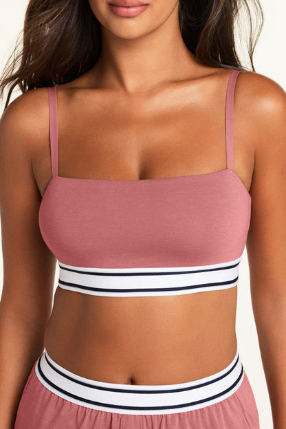 Cloud Cotton Bandeau Bralette - Winter Rose