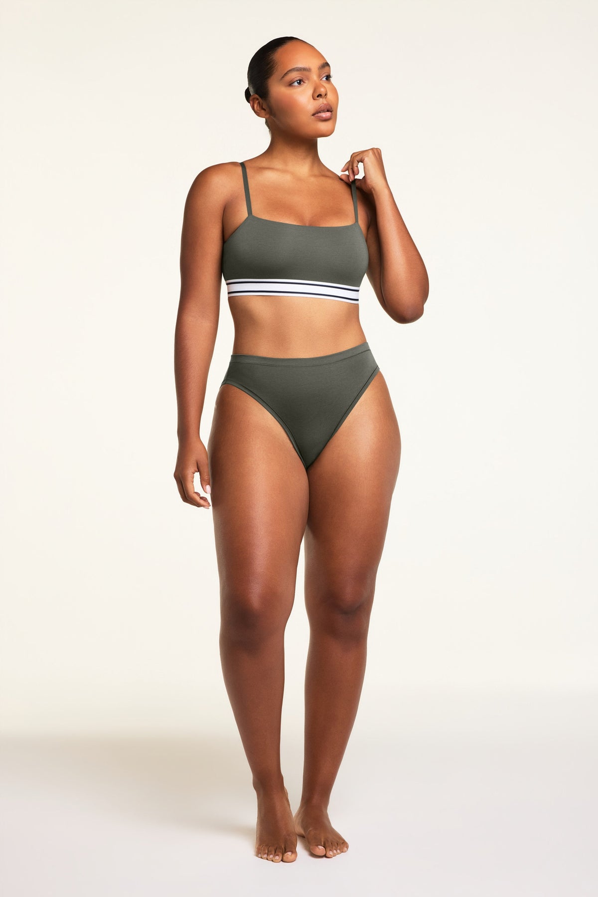Cloud Cotton French Cut Brief - Olive