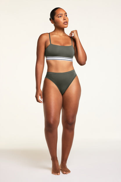 Cloud Cotton French Cut Brief - Olive