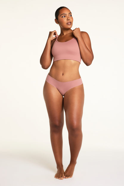 Invisible No Show Low Rise Thong - Plum