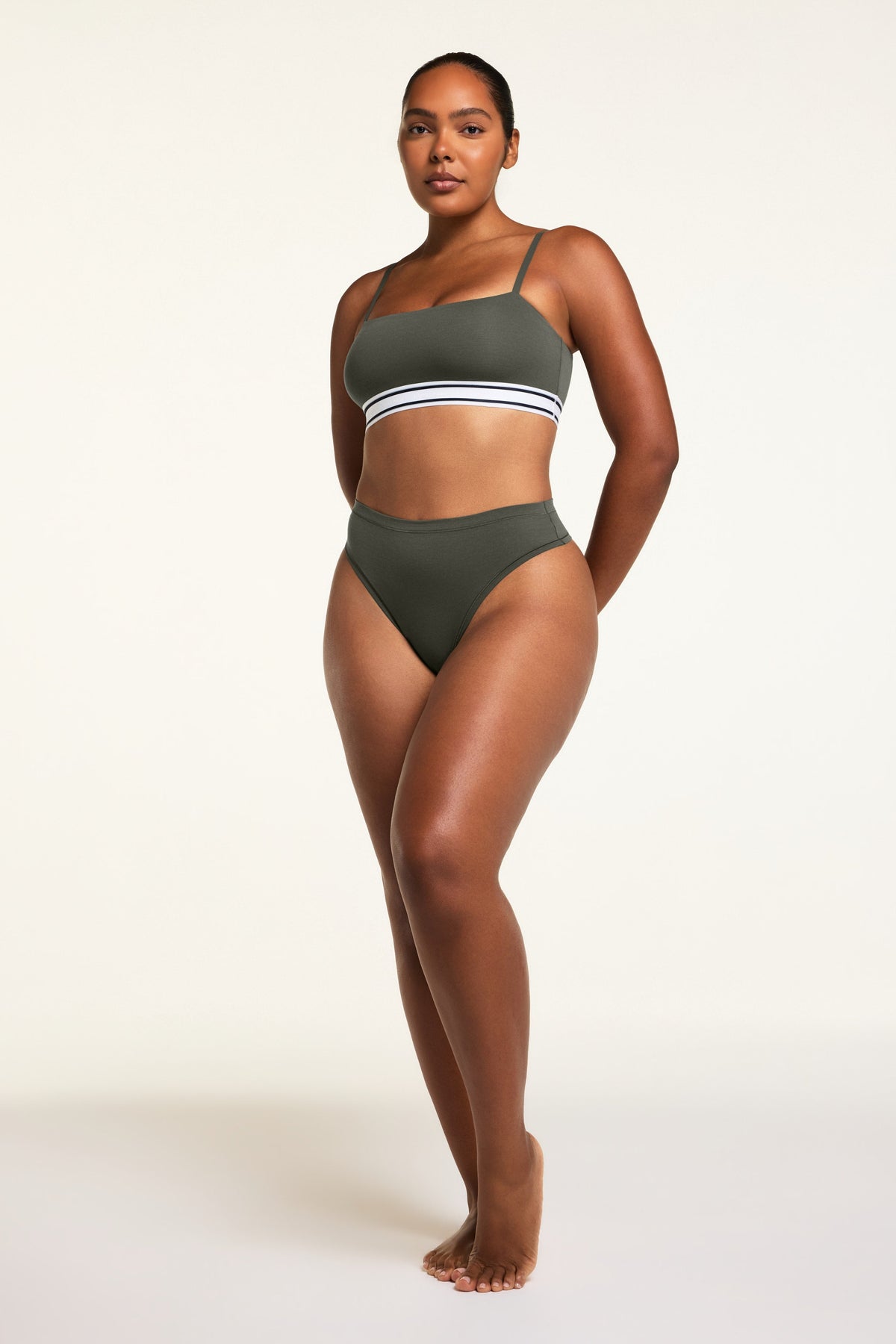 Cloud Cotton Highwaist Thong - Olive