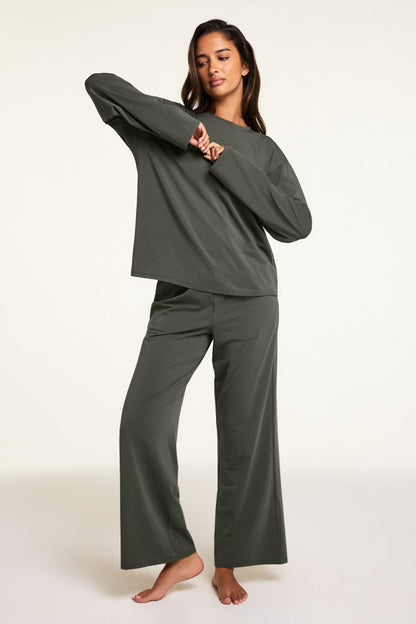 Cloud Cotton Long Sleeve T-Shirt - Olive