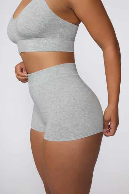 Cloud Cotton Highwaist Boyshort - Heather Grey