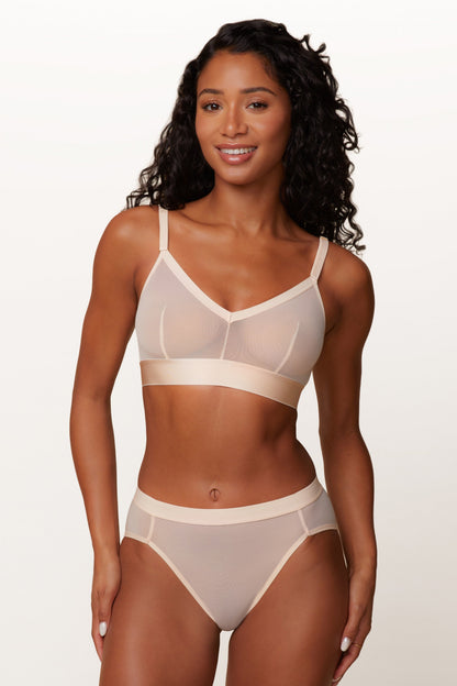 ComfortMesh™ Triangle Bralette - Pearl