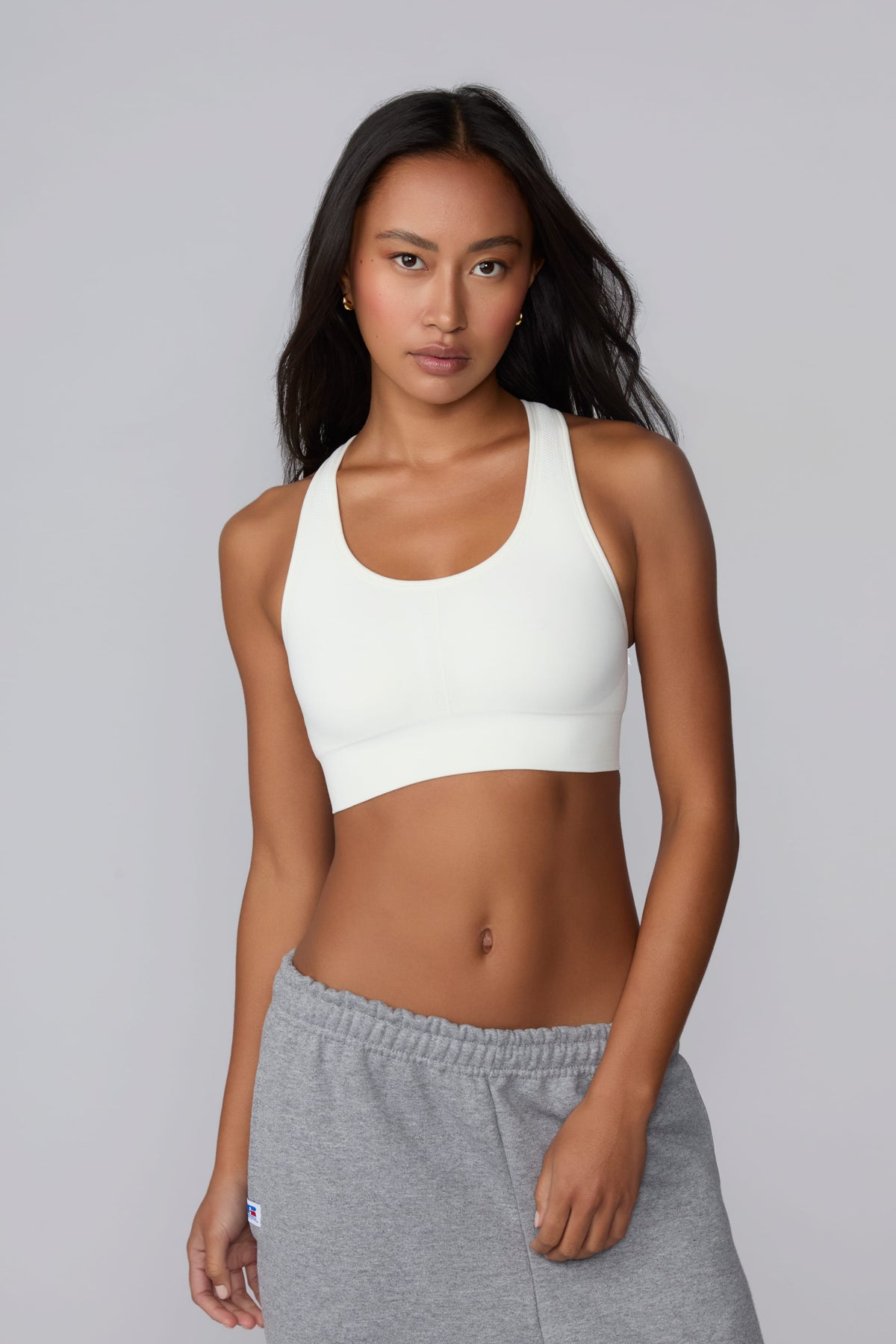 Seamless Racerback Sports Bra - White