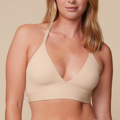 Bliss Lace Halterneck Bralette - Beige