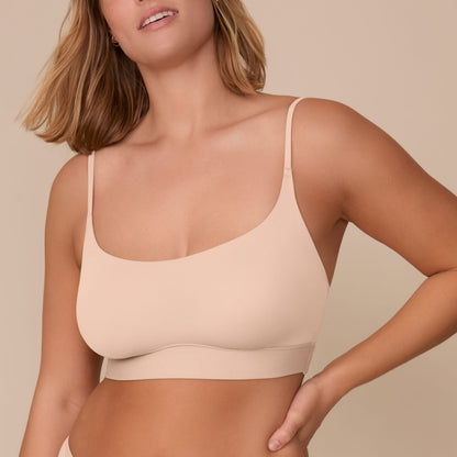 Bliss Scoop Thin Strap Bralette - Beige