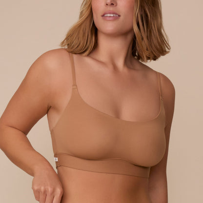 Bliss Scoop Thin Strap Bralette - Tan