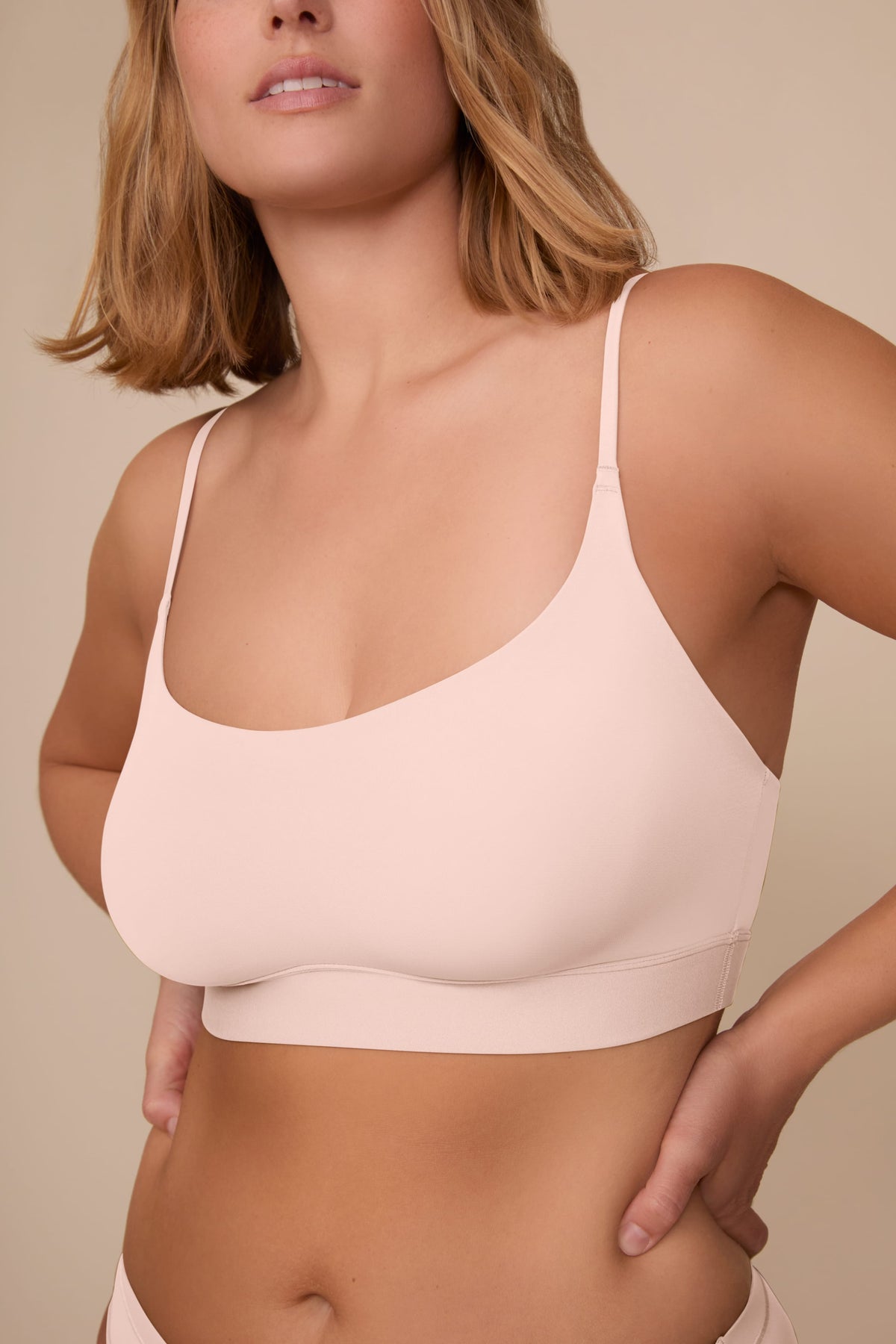 Bliss Scoop Thin Strap Bralette - Rose