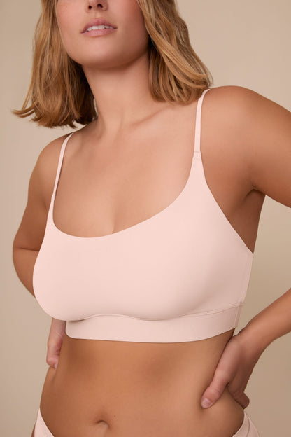Bliss Scoop Thin Strap Bralette - Rose