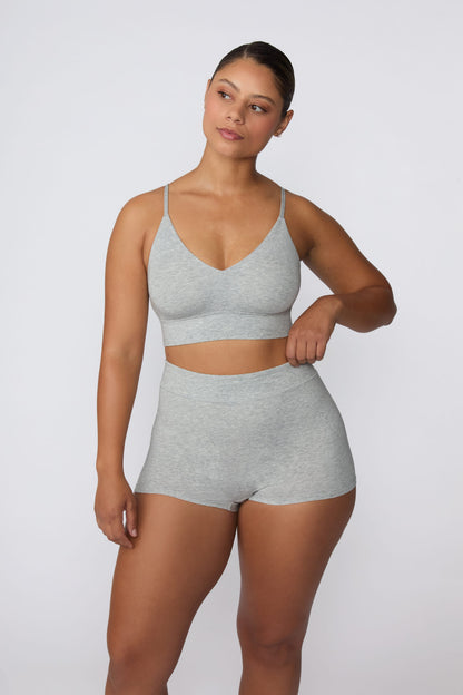 Cloud Cotton Highwaist Boyshort - Heather Grey